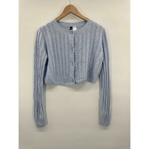 H&M Divided Womens Small Sweater Cardigan Button Cable Knit Cropped Coquette
